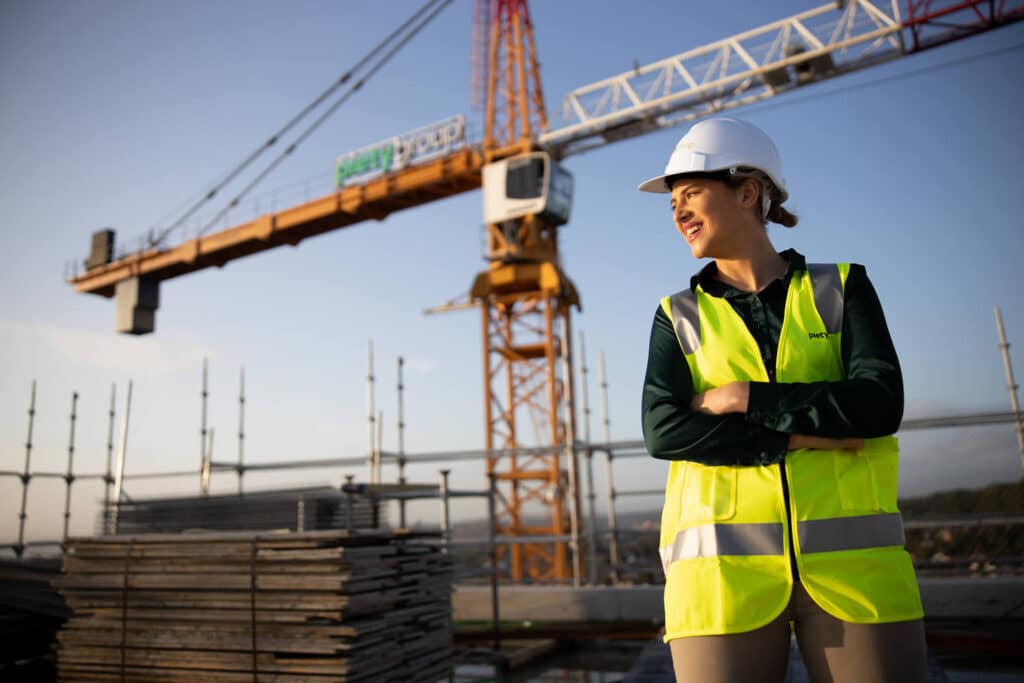Stock Photography female development manager on site
