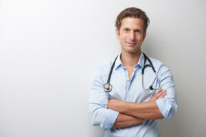 business portrait ion a doctor with a stethoscope